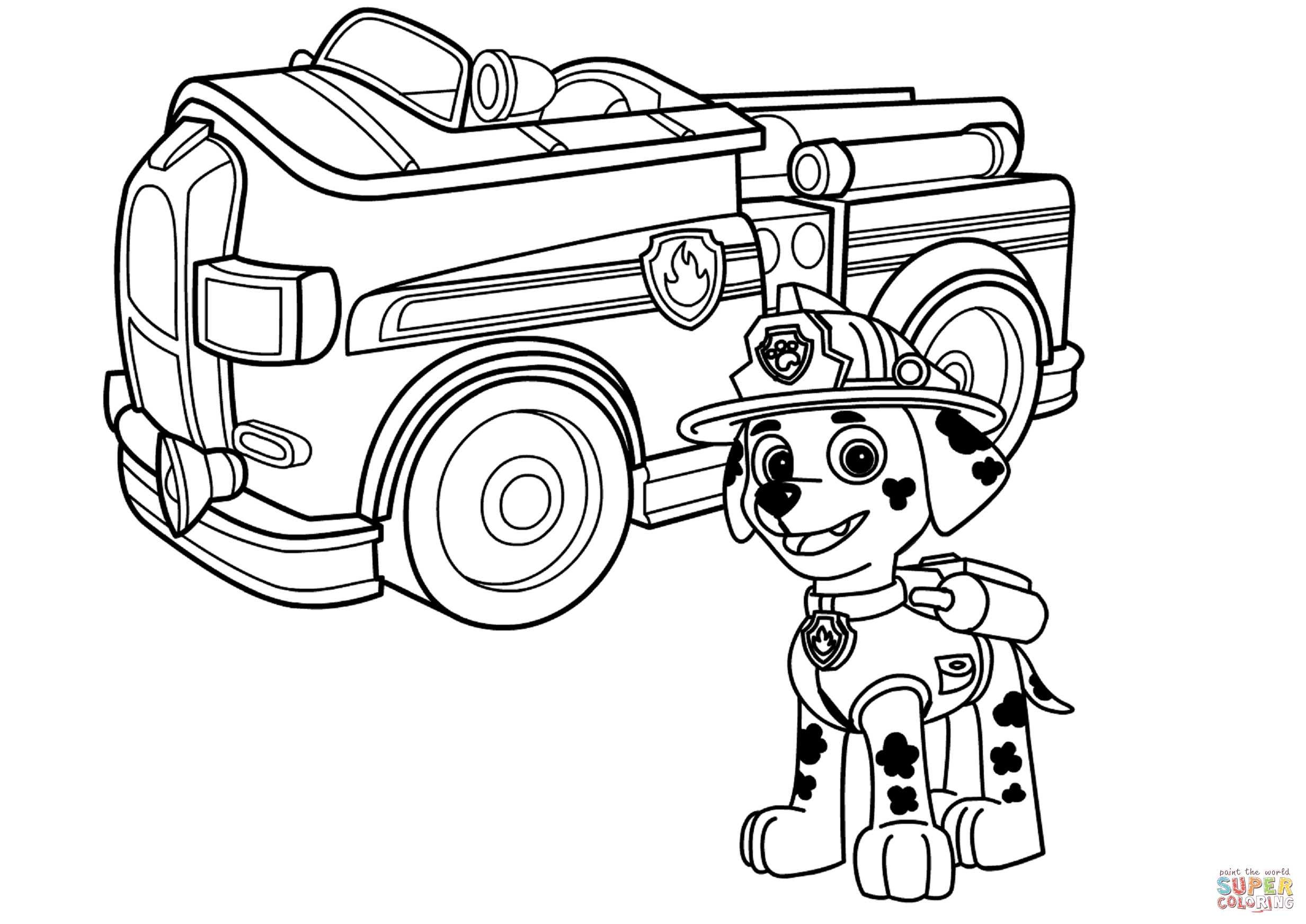 marshall paw patrol coloring page marshall paw patrol coloring page