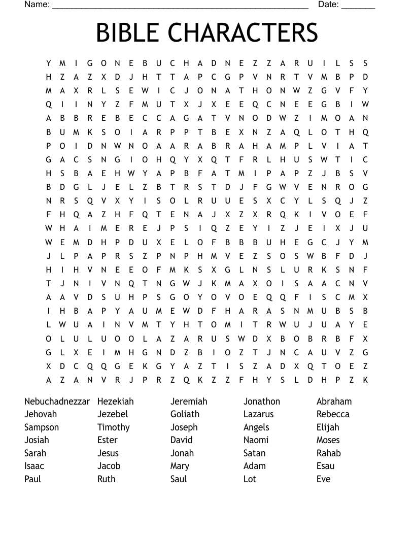 People Of The Bible Crossword WordMint People Of The Bible Crossword WordMint