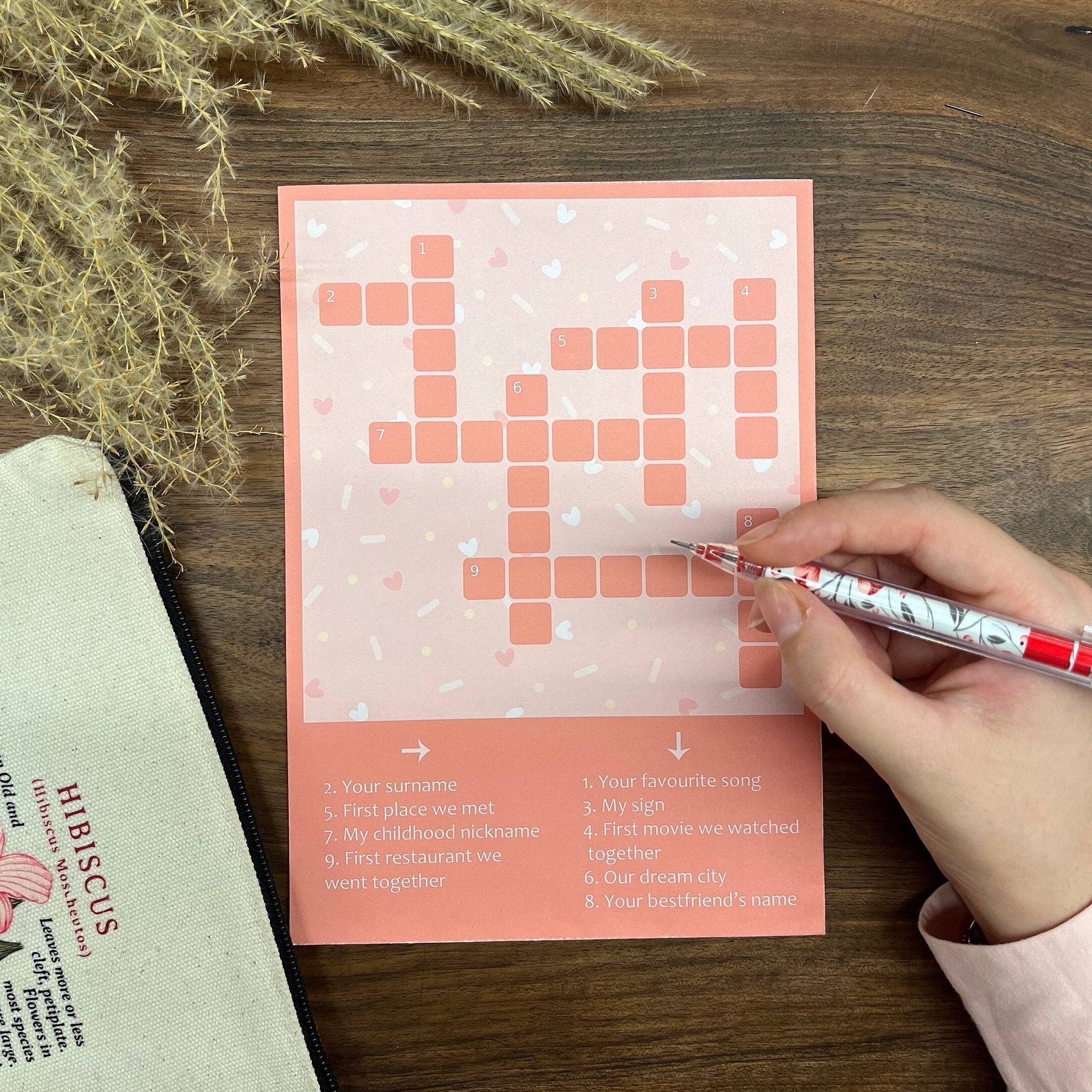 Personalized Crossword Puzzle Custom Valentine s Gift digital Print Etsy Personalized Crossword Puzzle Custom Valentine s Gift digital Print Etsy