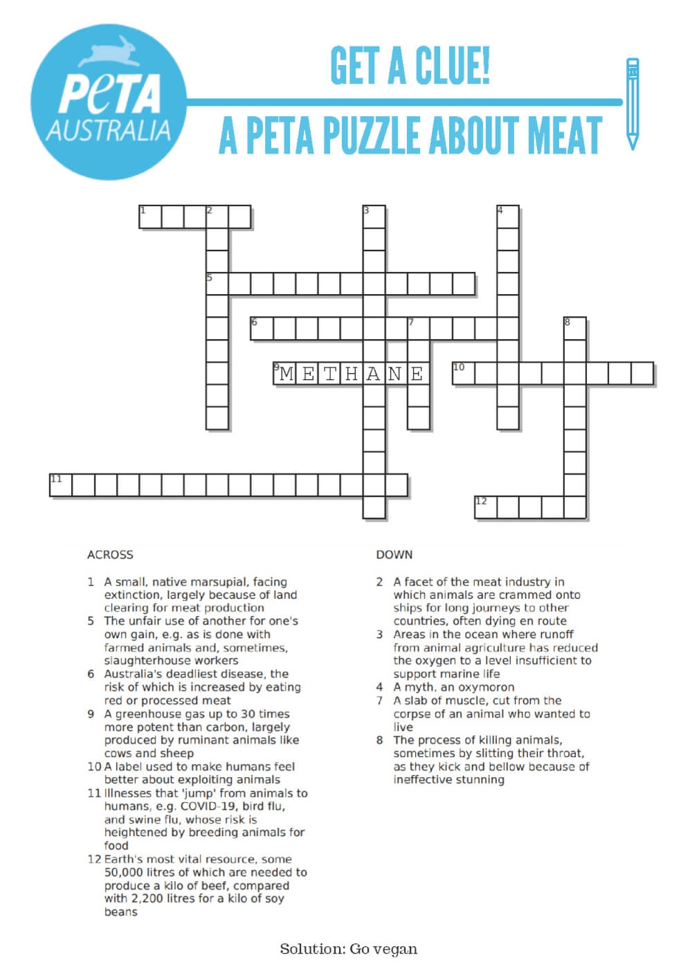 PETA Sends Meat Themed Crossword To Scott Morrison And Barnaby Joyce News PETA Australia