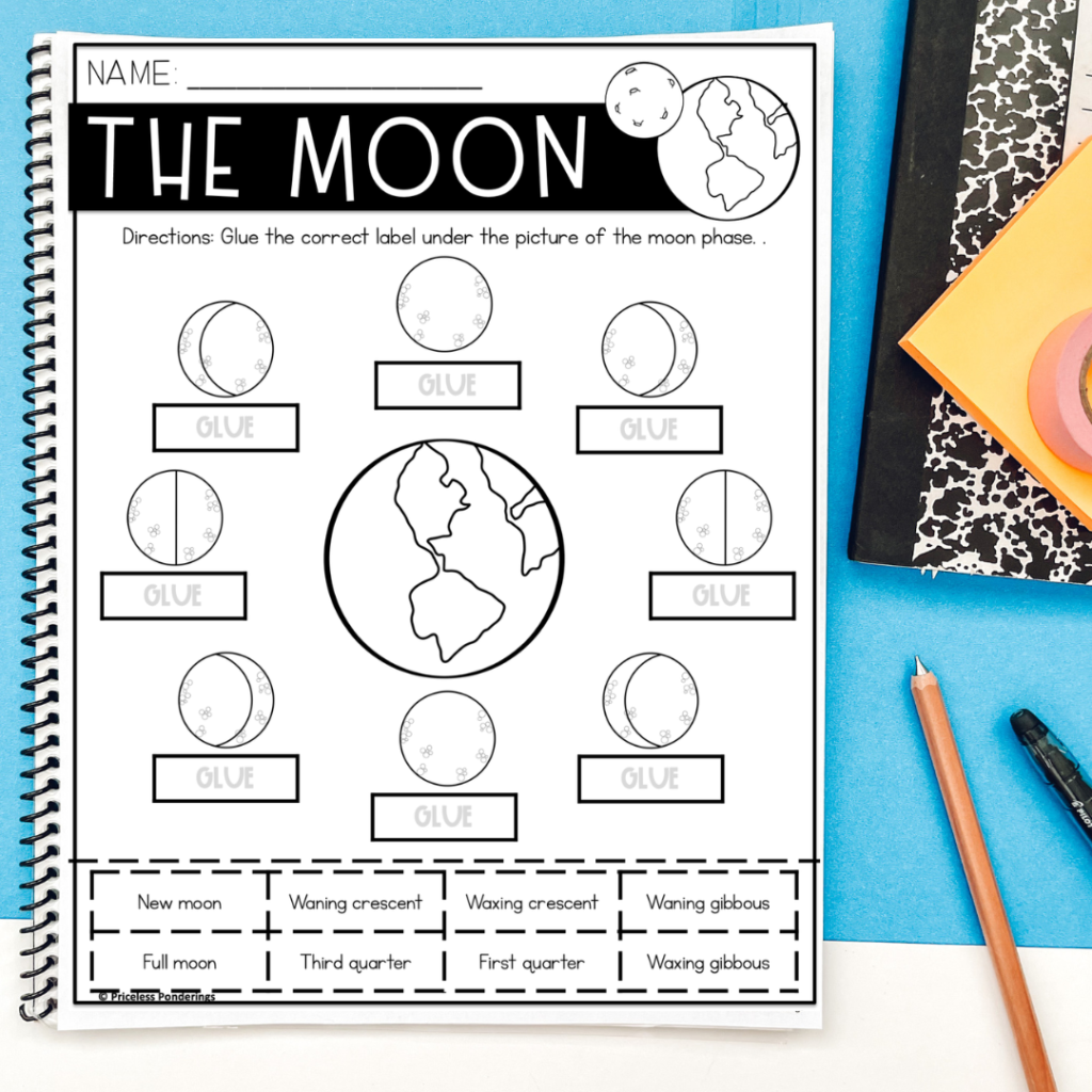 phases of the moon worksheet
