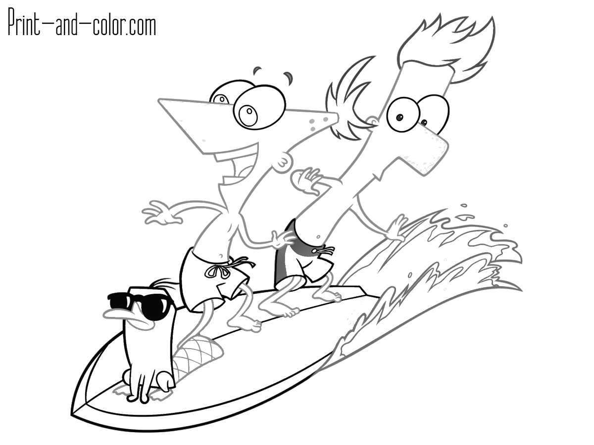Phineas And Ferb Coloring Pages Print And Color