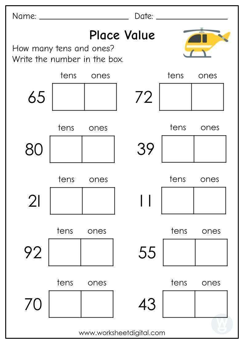 tens and ones worksheet