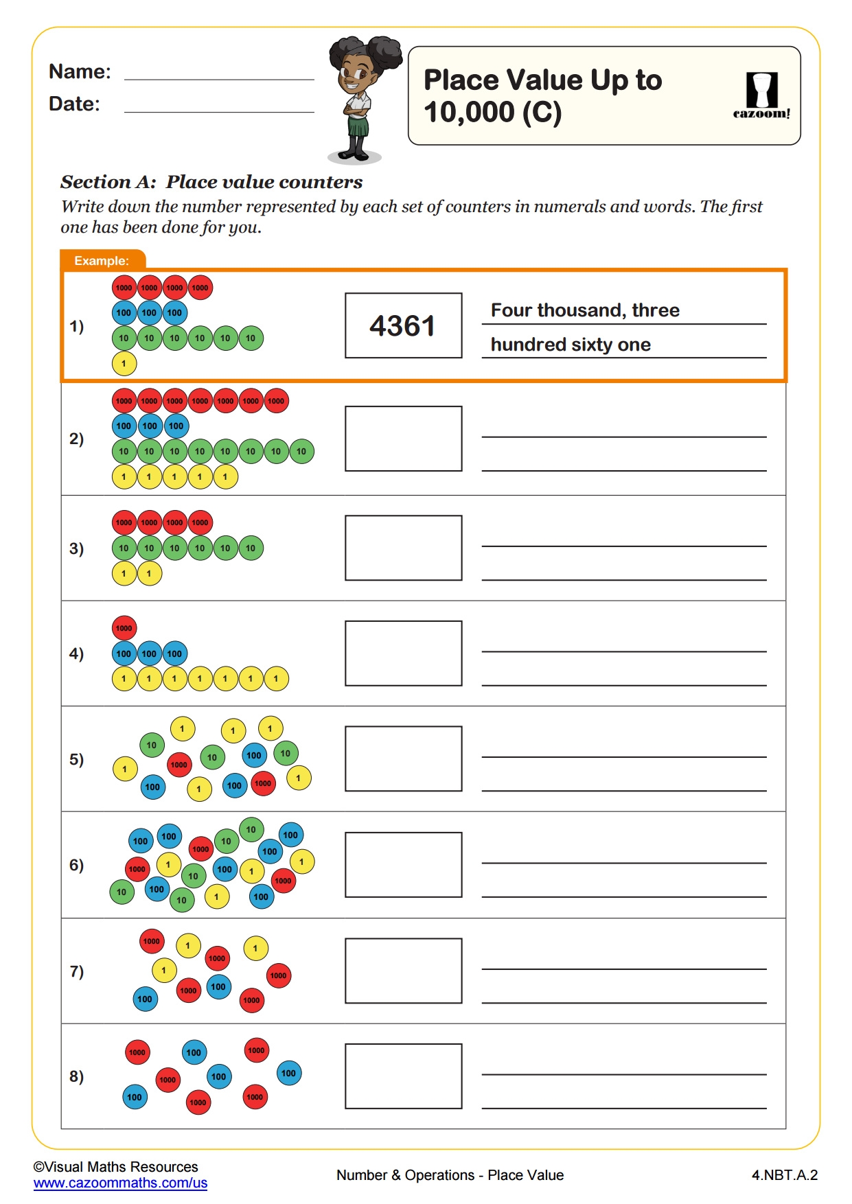 Place Value Up To 10 000 C PDF Printable Number And Operations Worksheets Place Value Up To 10 000 C PDF Printable Number And Operations Worksheets