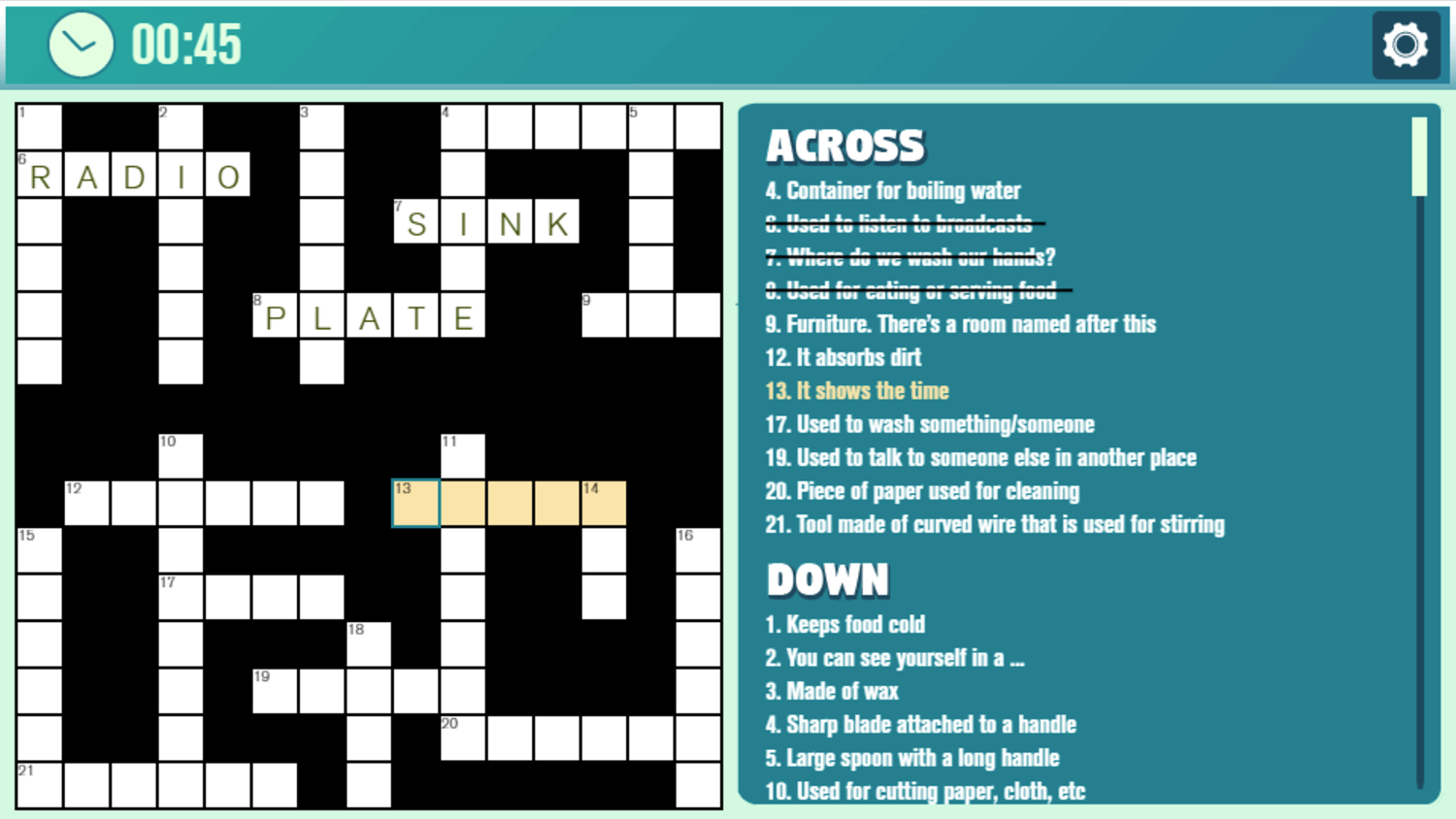 casual crossword