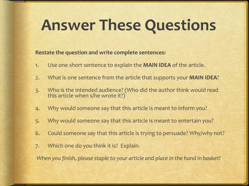PPT Answer These Questions PowerPoint Presentation Free Download ID 3837408
