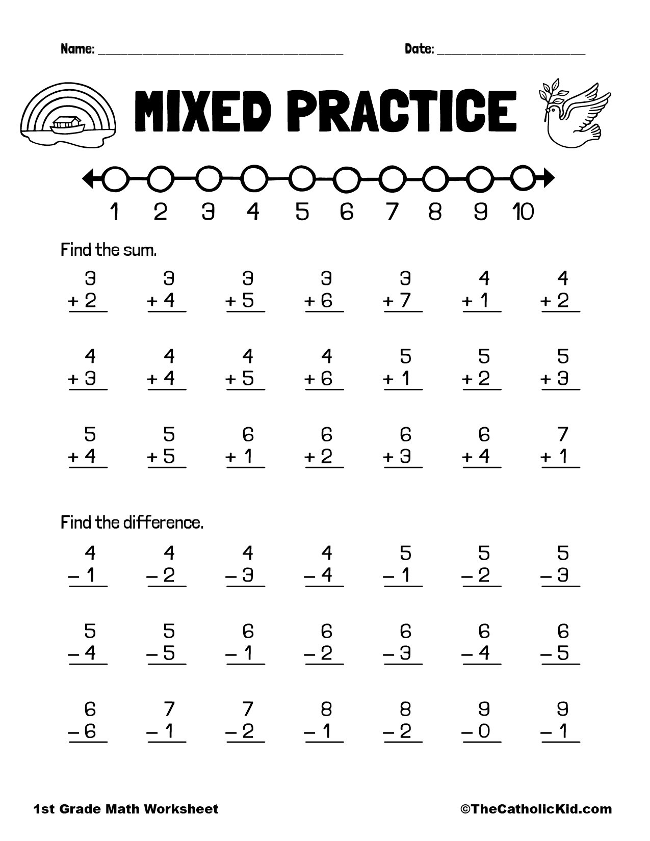 1st grade addition worksheets
