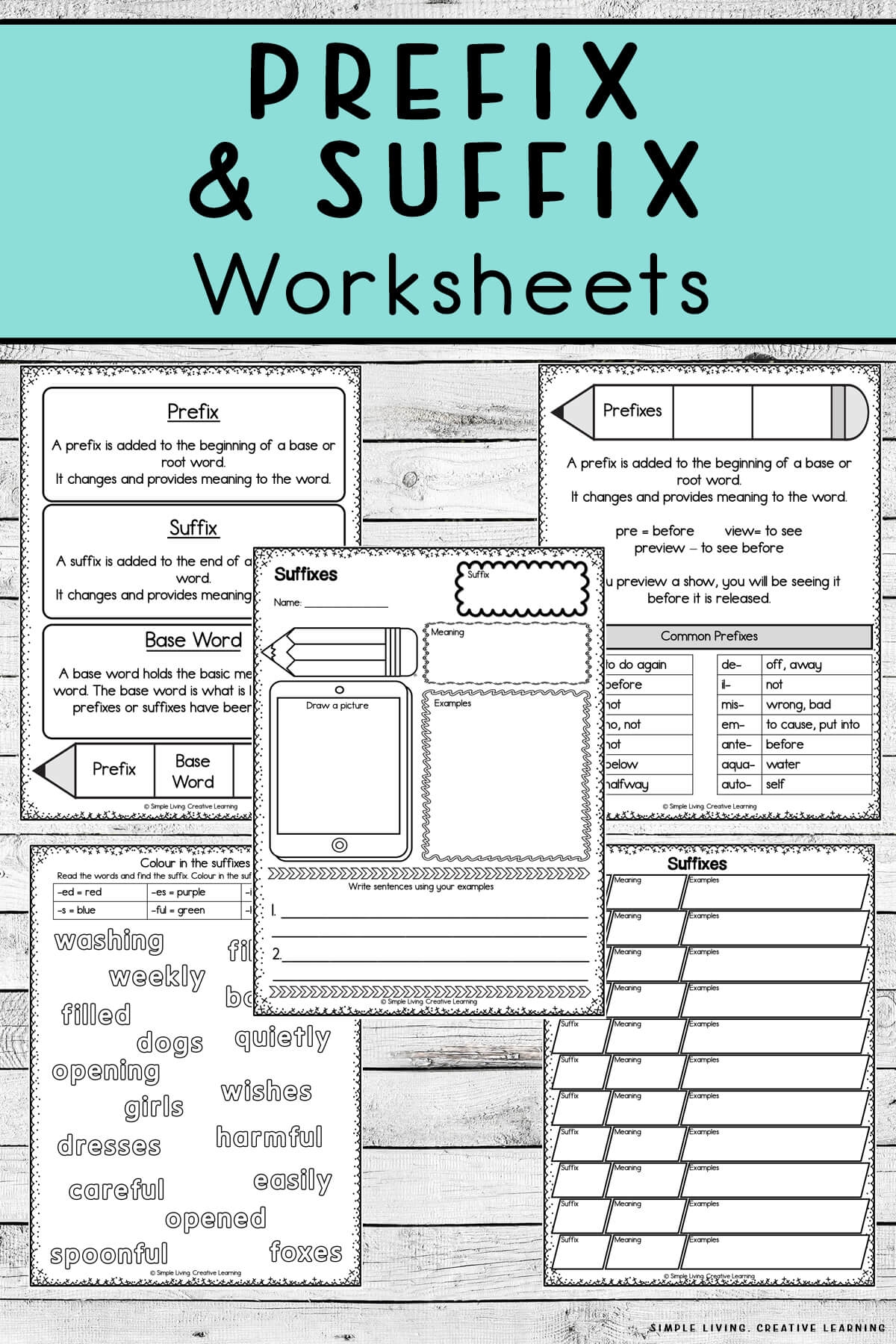 prefixes and suffixes worksheets