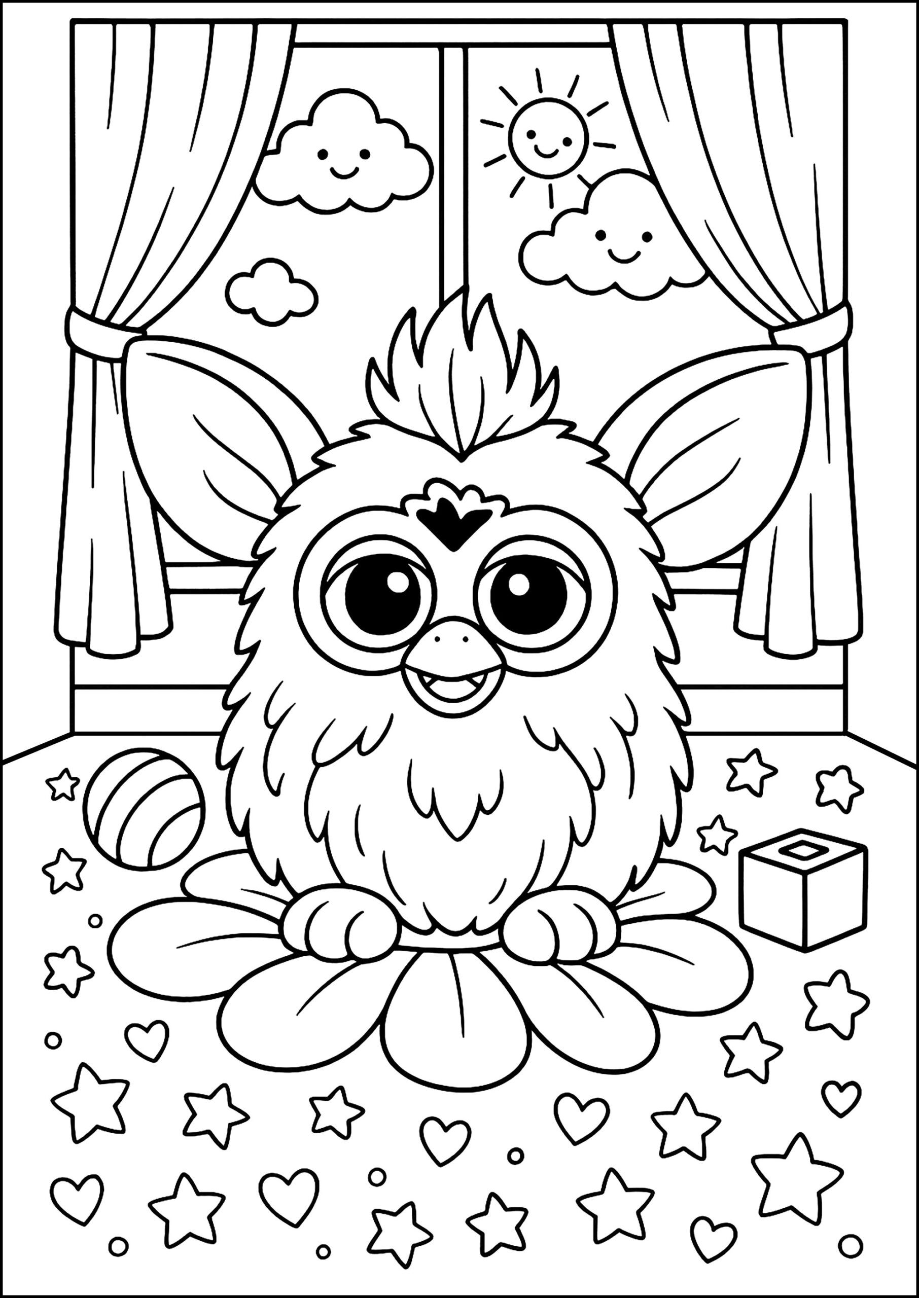 Pretty Furby Creature Furby Coloring Pages