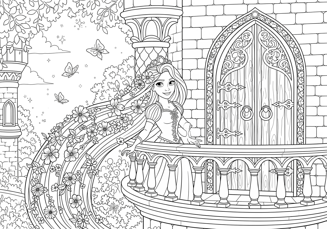 coloring pages of rapunzel