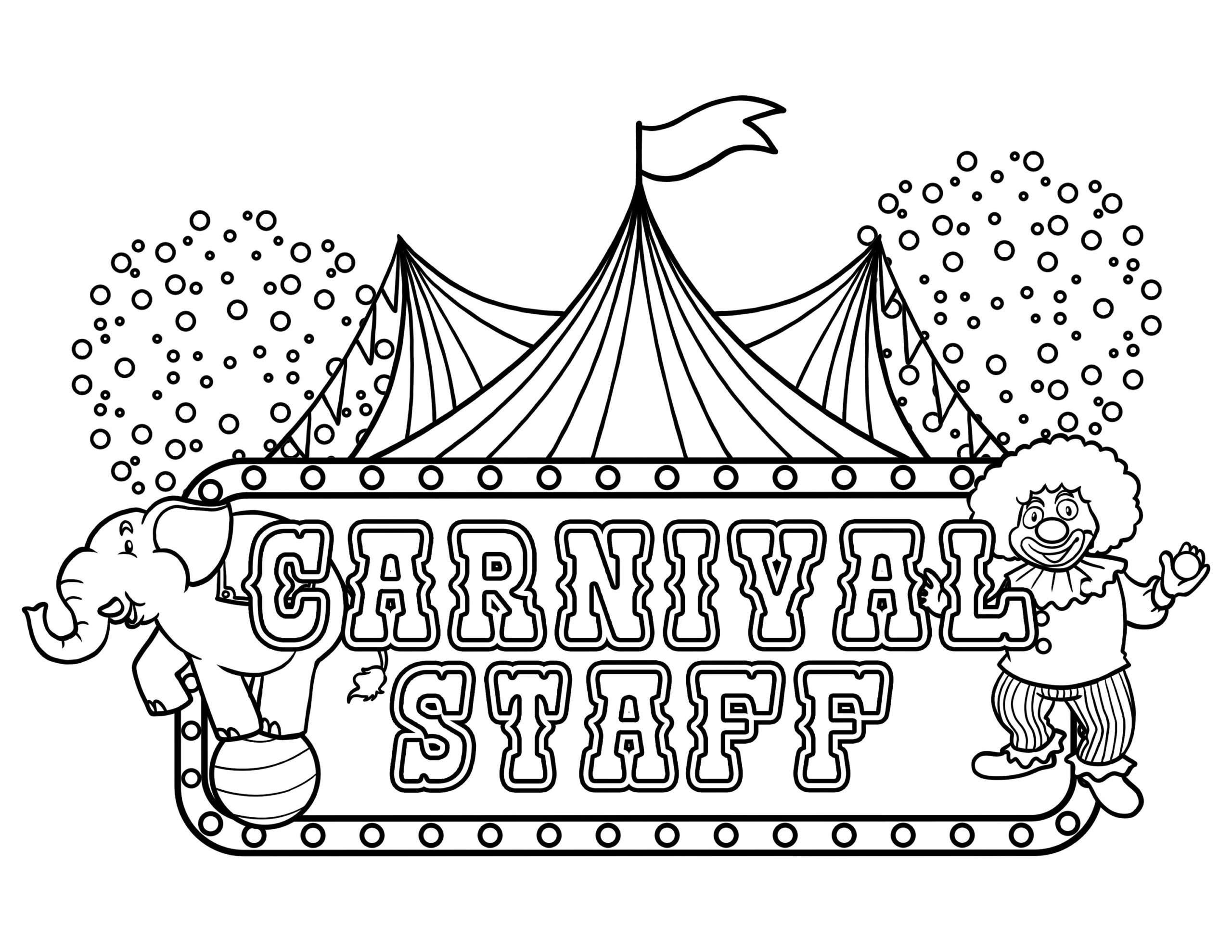 Printable Carnival Stuff Digital Download Circus Coloring Page Etsy