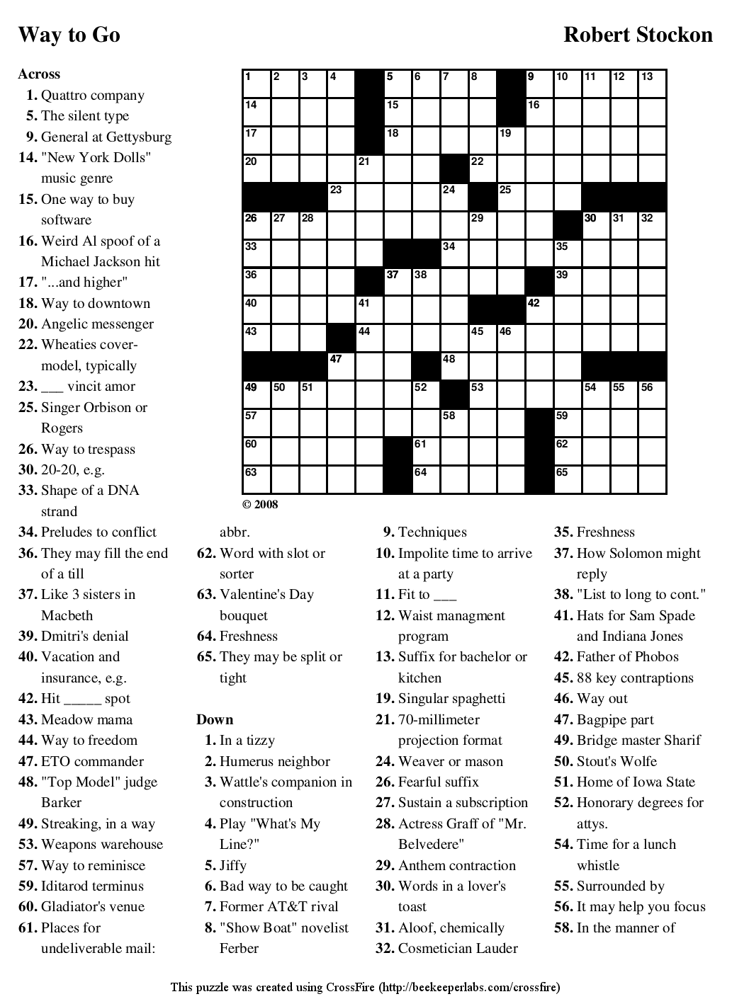 crossword by way of