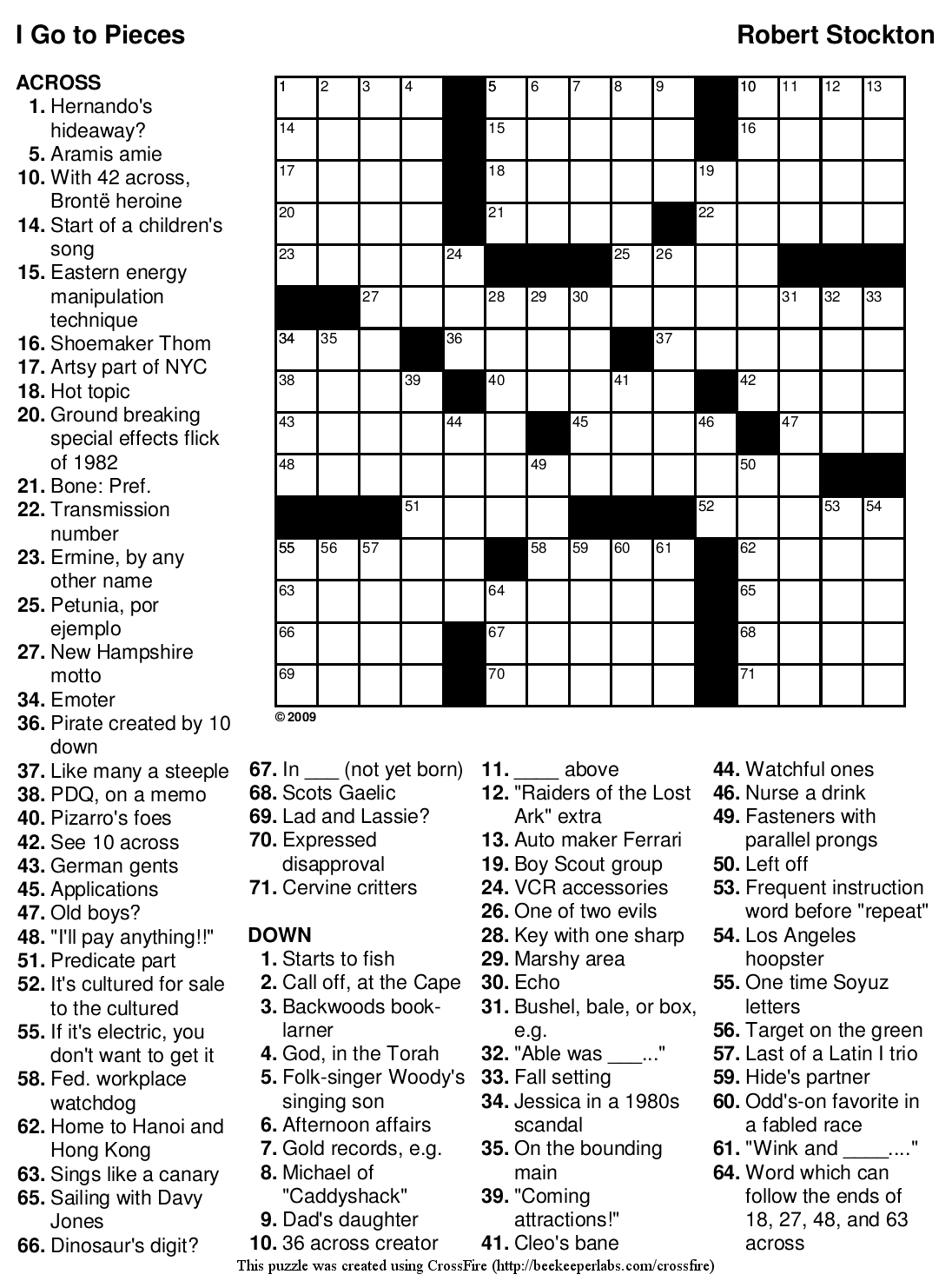 crossword puzzles easy large print