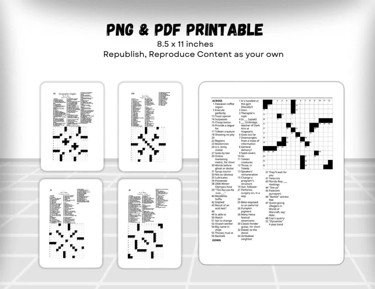 Printable Crossword Puzzles For Adults 150 Themes PDF Etsy Israel Printable Crossword Puzzles For Adults 150 Themes PDF Etsy Israel