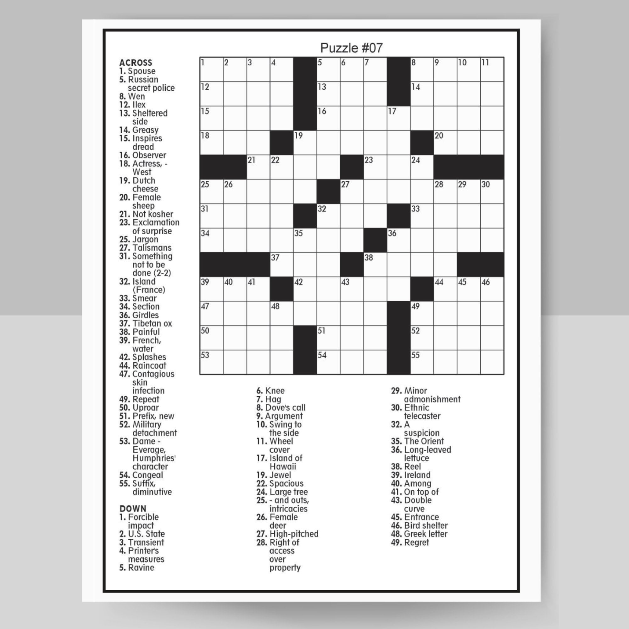 printable crossword puzzles for seniors printable crossword puzzles for seniors