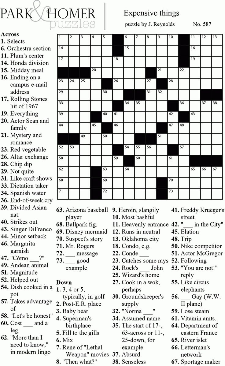easy crossword puzzles to print