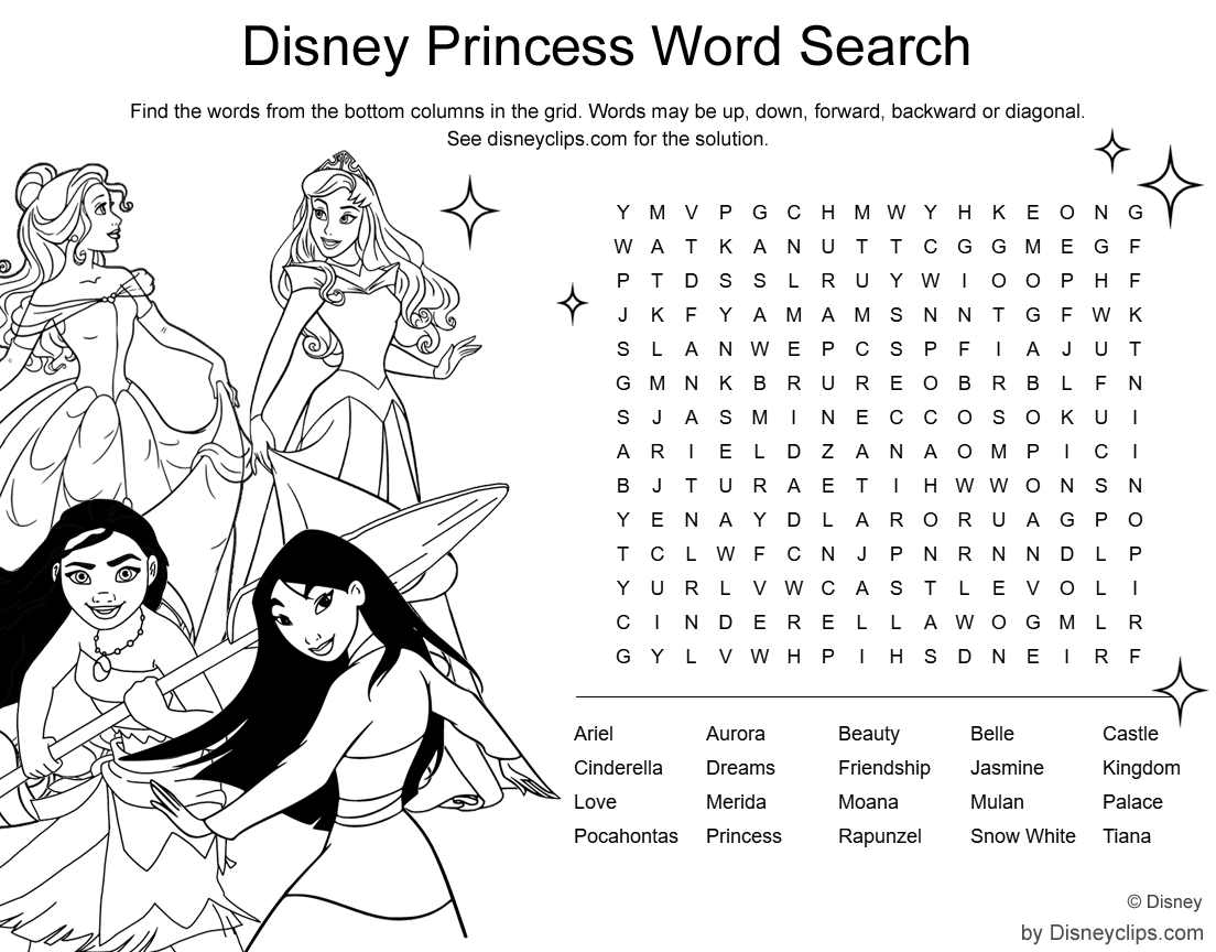 disney word searches printable