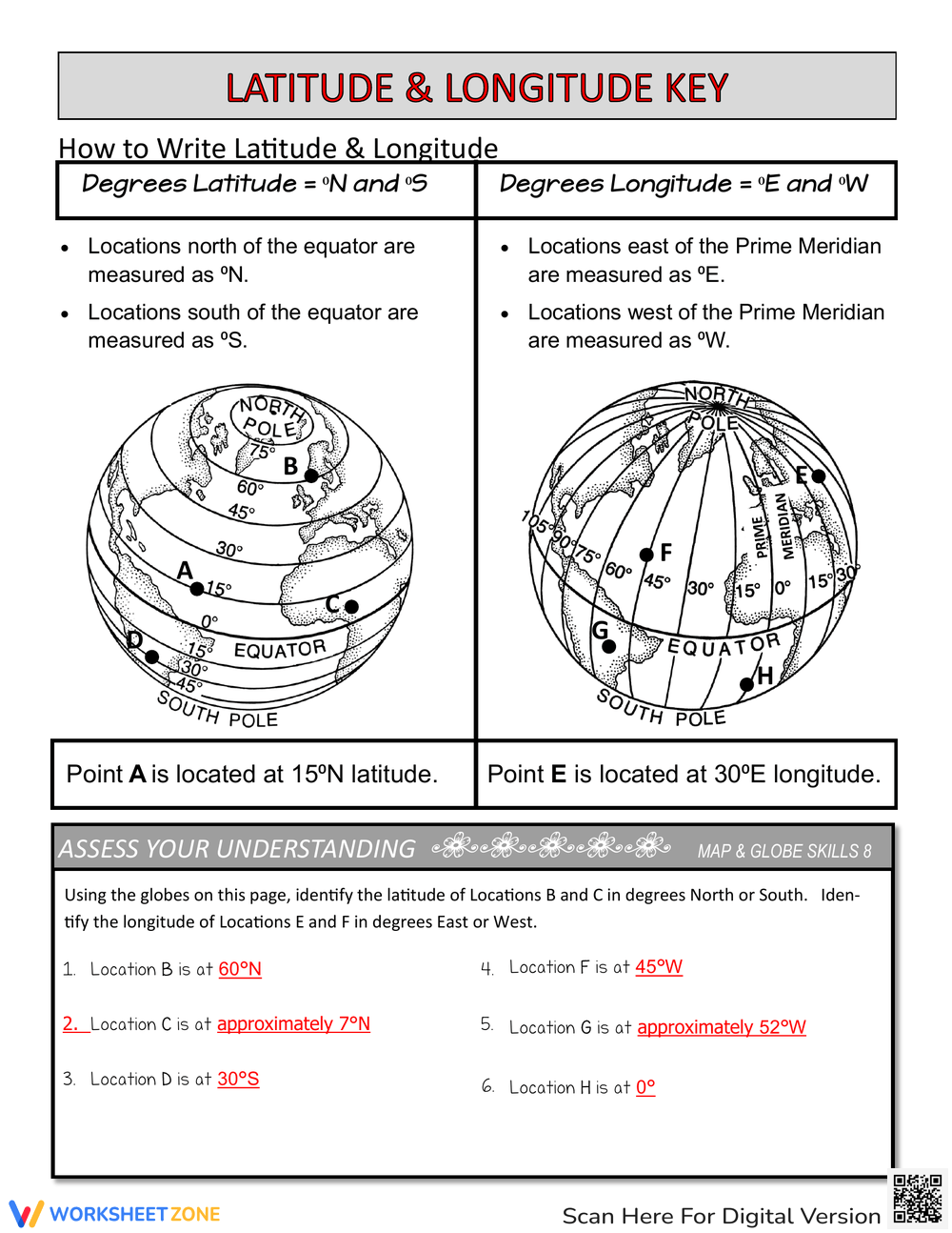 Printable Latitude And Longitude Worksheets