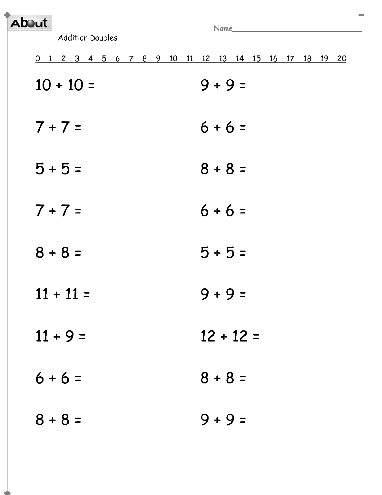 Printable Math Worksheets For Grade 1 Printable Math Worksheets For Grade 1