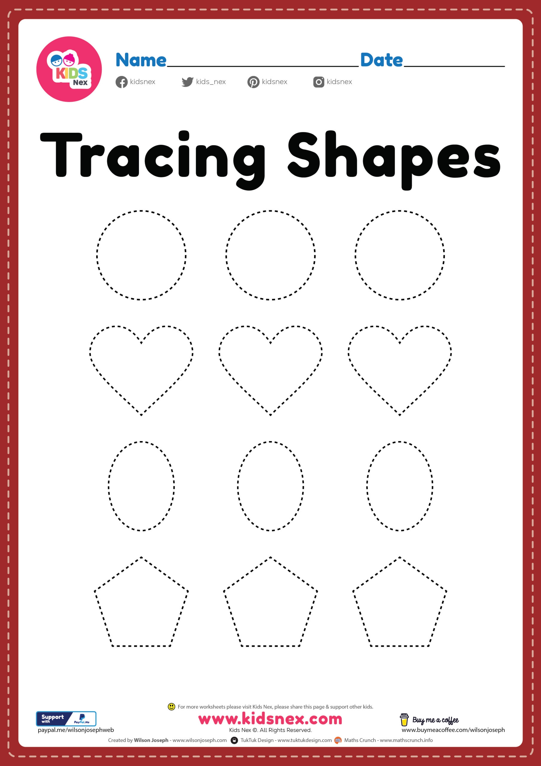 Printable Shapes Worksheet For Kindergarten KidsNex Printable Shapes Worksheet For Kindergarten KidsNex