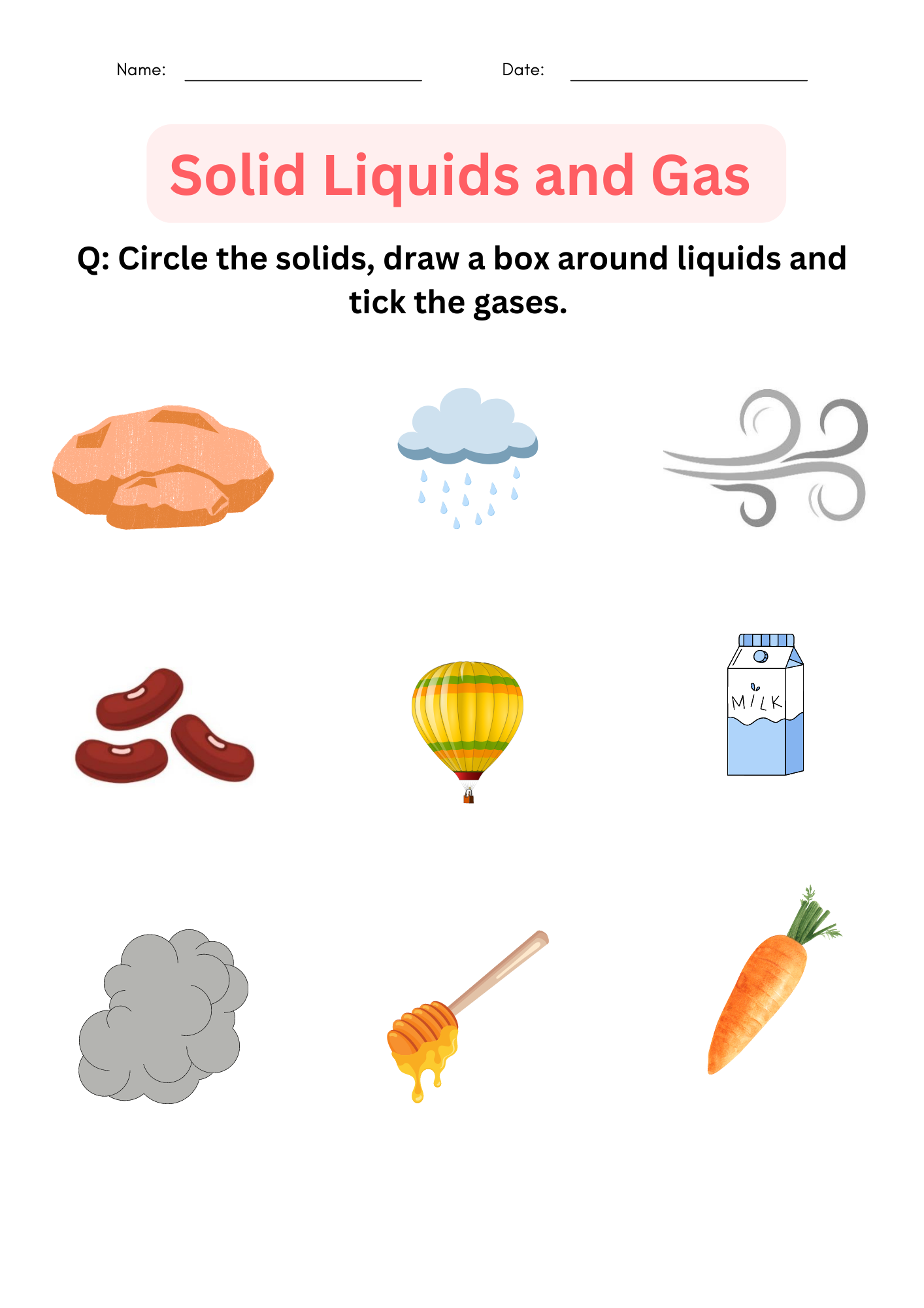 Printable Solid Liquids And Gas Worksheets For Grade 1 2 3 Made By Teachers Printable Solid Liquids And Gas Worksheets For Grade 1 2 3 Made By Teachers