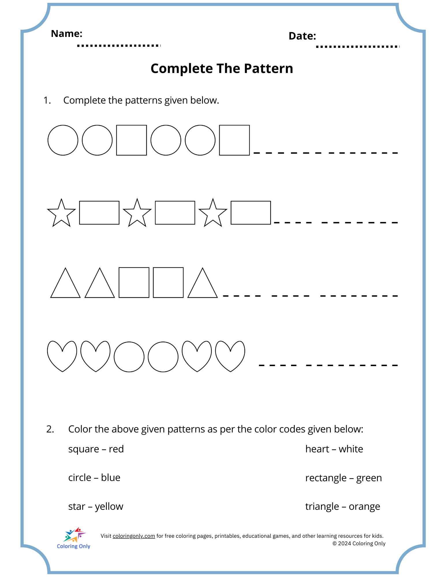 Printable Worksheet Template