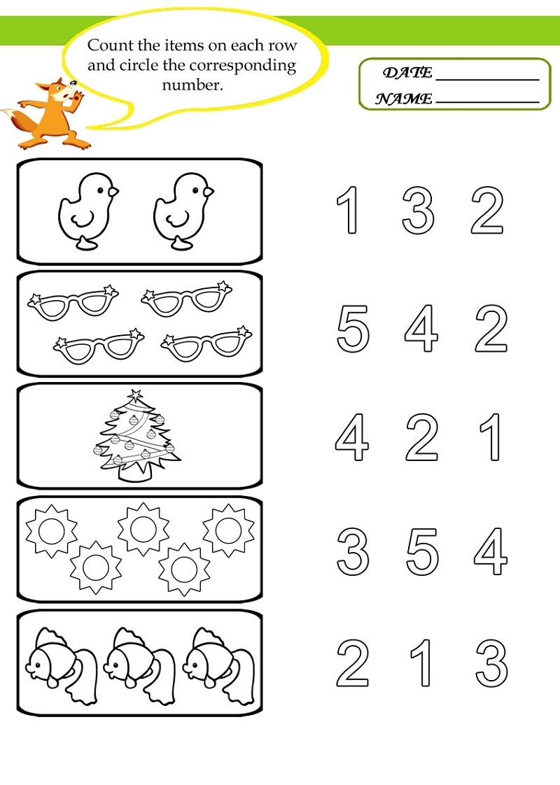 worksheet for 4 year old printable