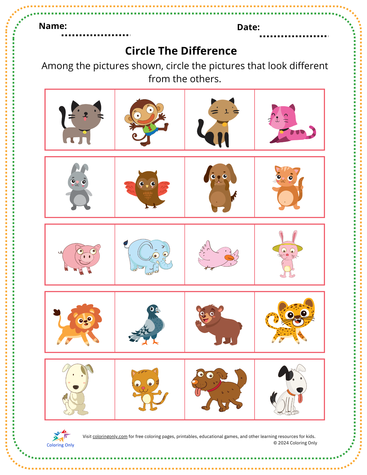 Printable Worksheets With Pictures