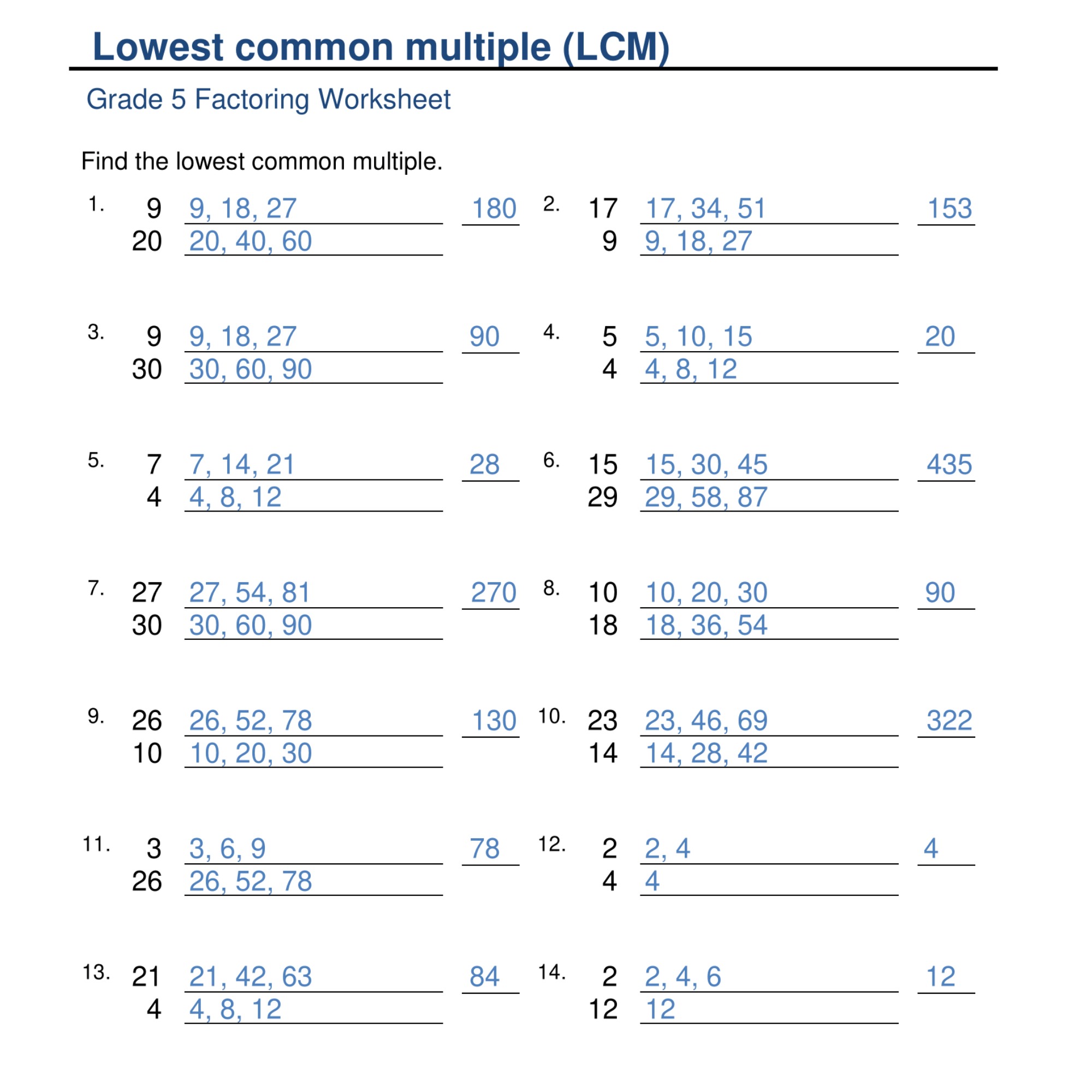 Problem Solving With GCF And LCM Grade 5 Math Word Problems Made By Teachers