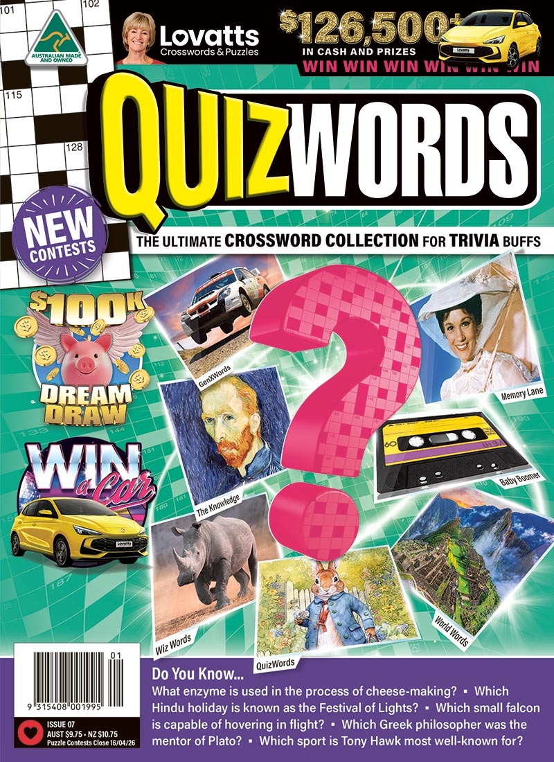 QuizWords Magazine Lovatts Crossword Puzzles Games Trivia