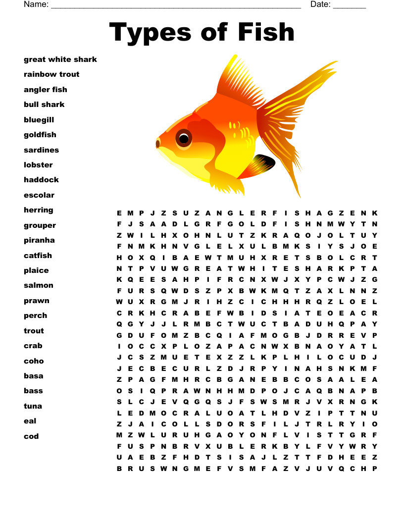 Rainbow Fish To The Rescue Crossword WordMint