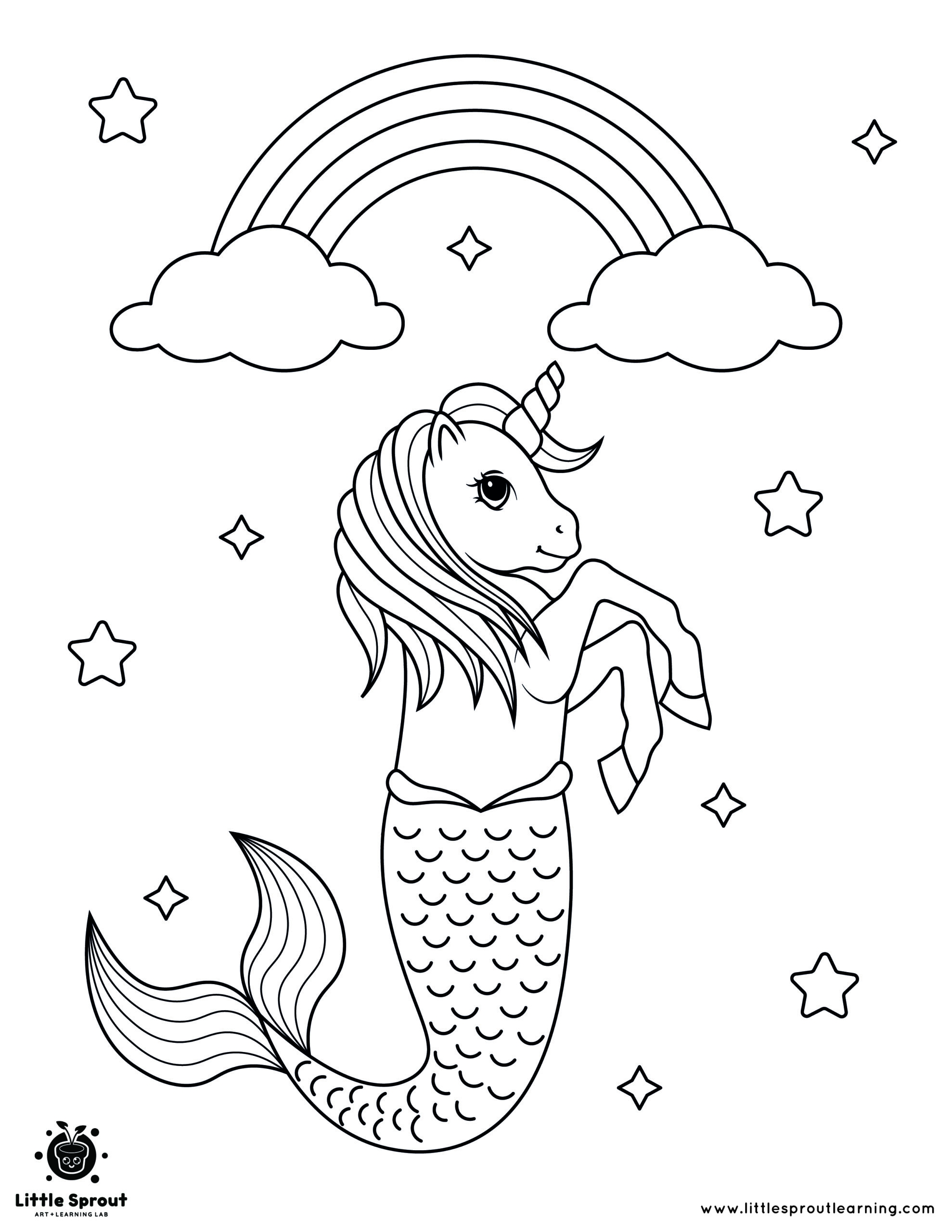 rainbow unicorn coloring pages