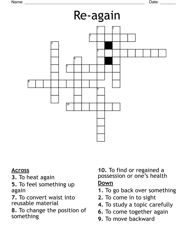 Re again Crossword WordMint