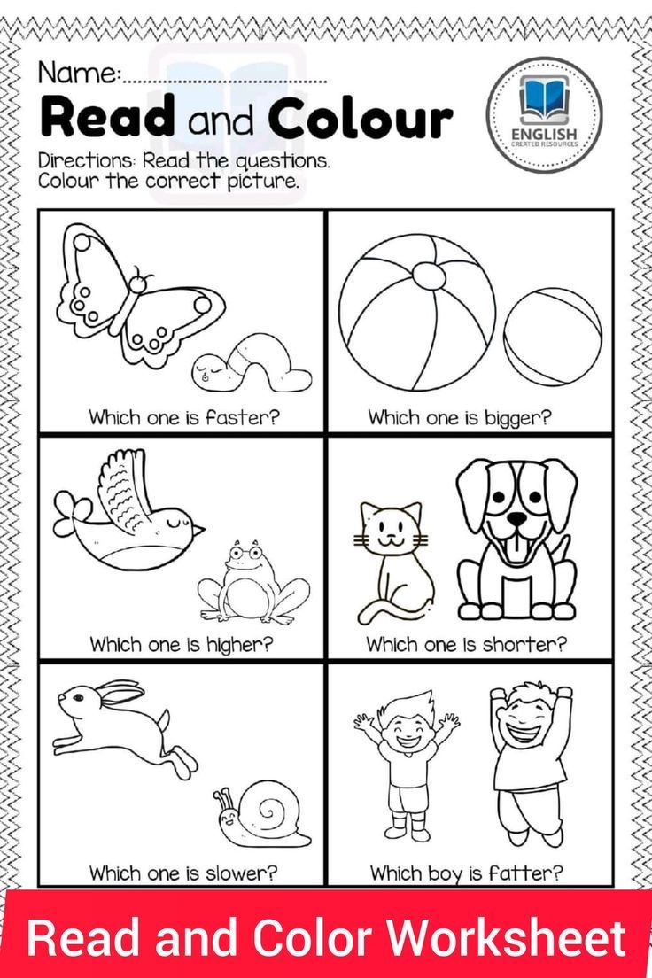 read and color worksheets