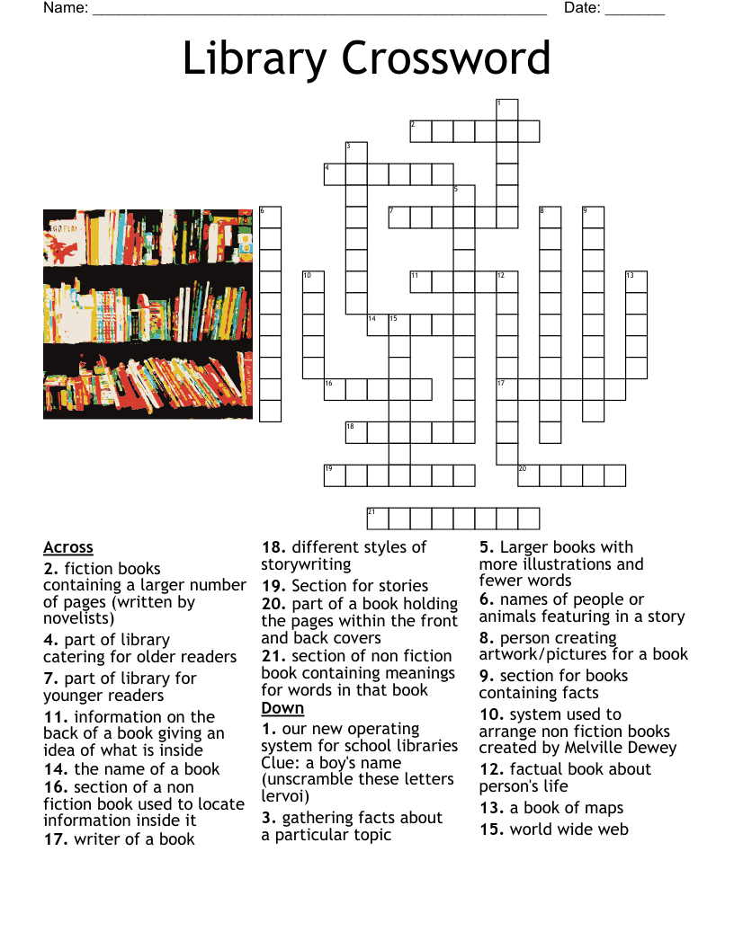Reading And Books Crossword WordMint Reading And Books Crossword WordMint