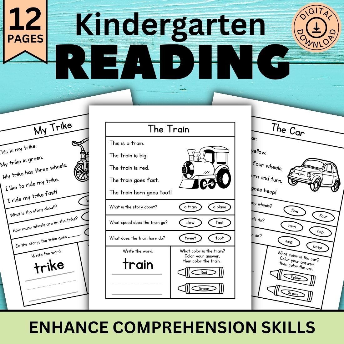 reading comprehension worksheets kindergarten
