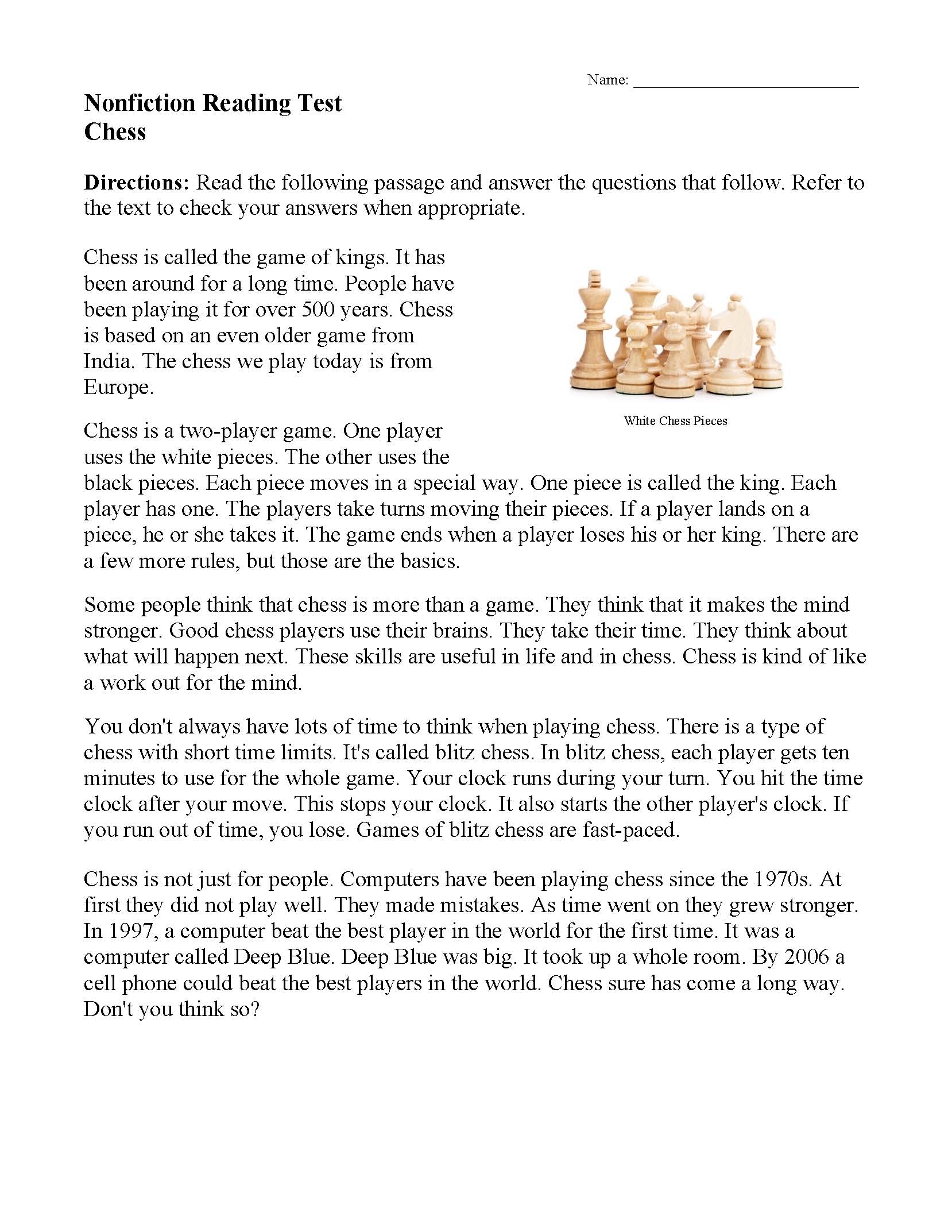 reading comprehension worksheets pdf