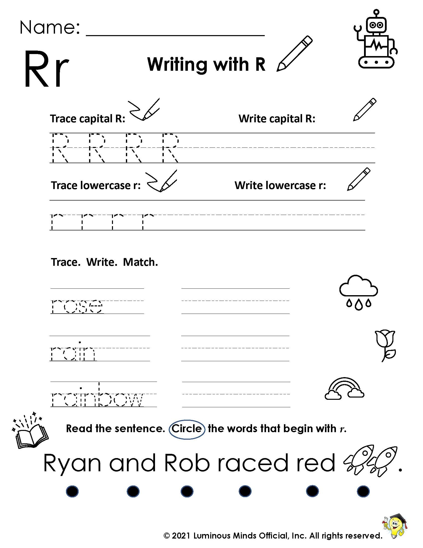 worksheet for letter r worksheet for letter r