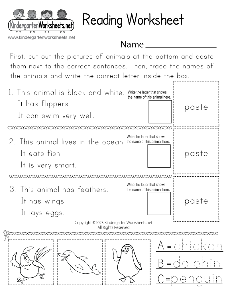 free kindergarten printable worksheets reading free kindergarten printable worksheets reading