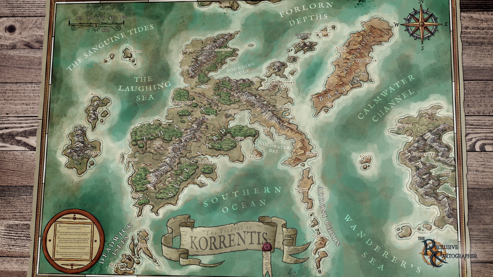 Regional Fantasy Map The Islands Of Korrentis Digital Map Dnd Pathfinder And Other Rpgs Etsy