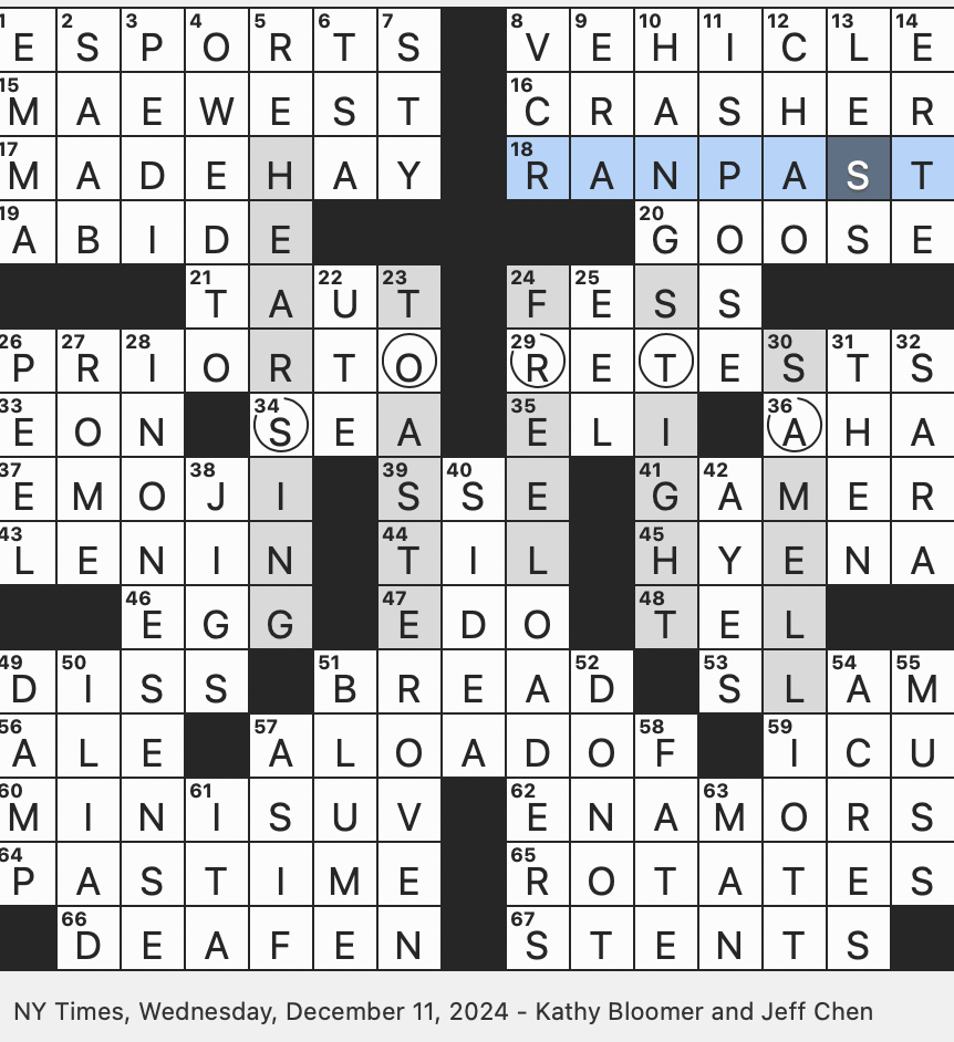 Rex Parker Does The NYT Crossword Puzzle Billionaire Philanthropist Broad WED 12 11 24 Field For A Fortnite Pro Keto Diet No no Actor Who Narrates The Big Lebowski Detergent