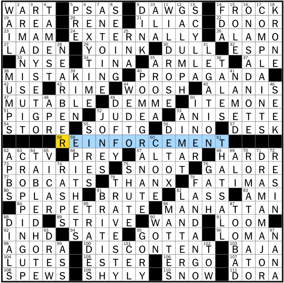 witty one crossword clue