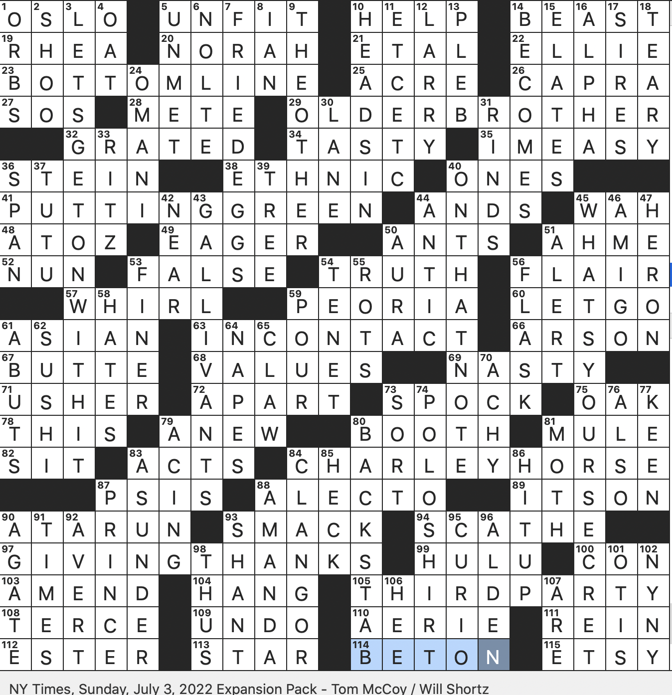 big boat nyt crossword