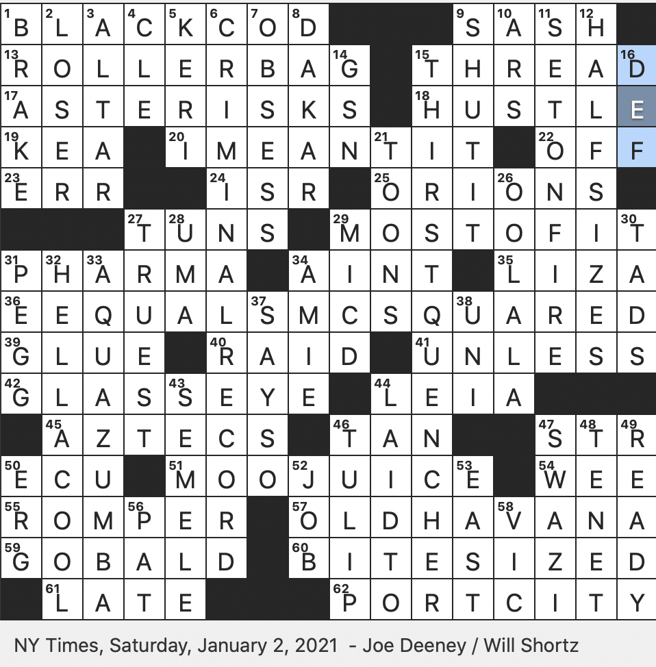 Rex Parker Does The NYT Crossword Puzzle Delicacy Also Known As Sablefish SAT 1 2 21 Milk Slangily Caribbean Locale Across The Water From Morro Castle Stopped A Ship Using Rex Parker Does The NYT Crossword Puzzle Delicacy Also Known As Sablefish SAT 1 2 21 Milk Slangily Caribbean Locale Across The Water From Morro Castle Stopped A Ship Using