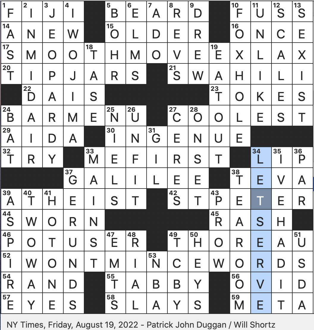 tavern regular crossword clue