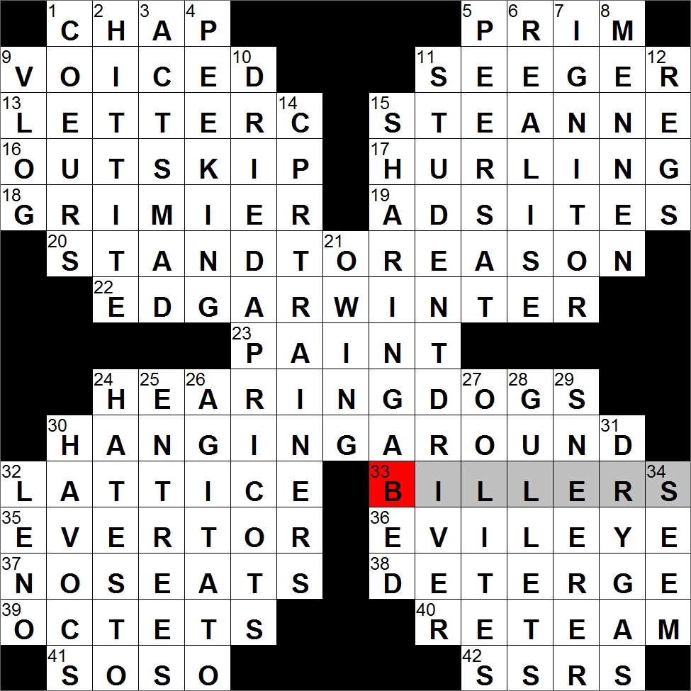 does it crossword clue