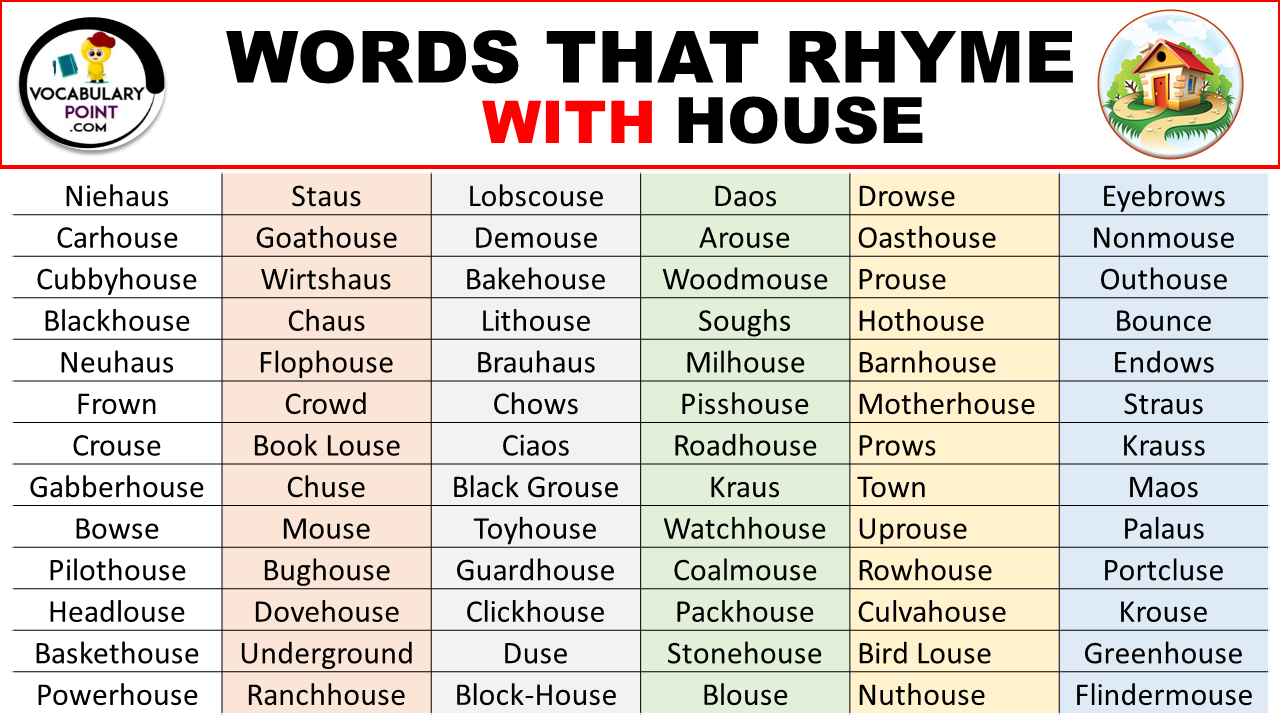 rhyme words of house