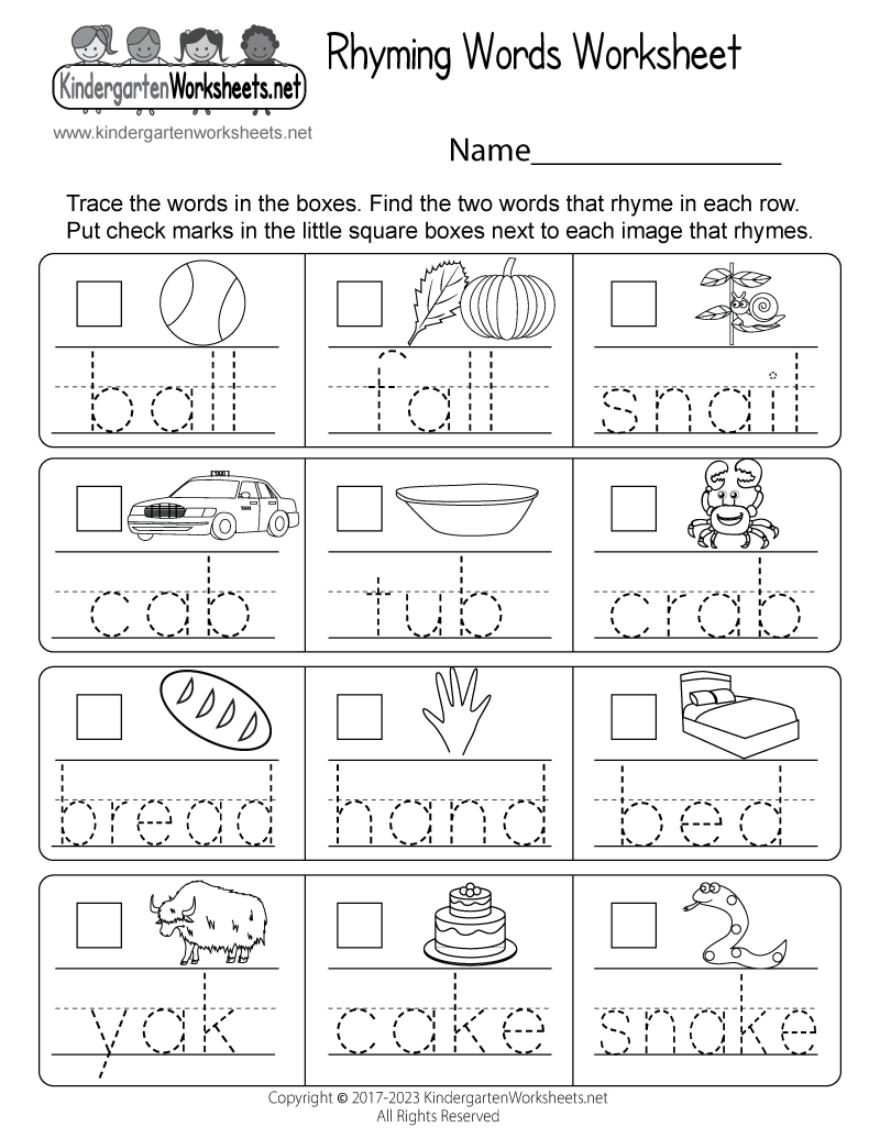 english language worksheets for kindergarten