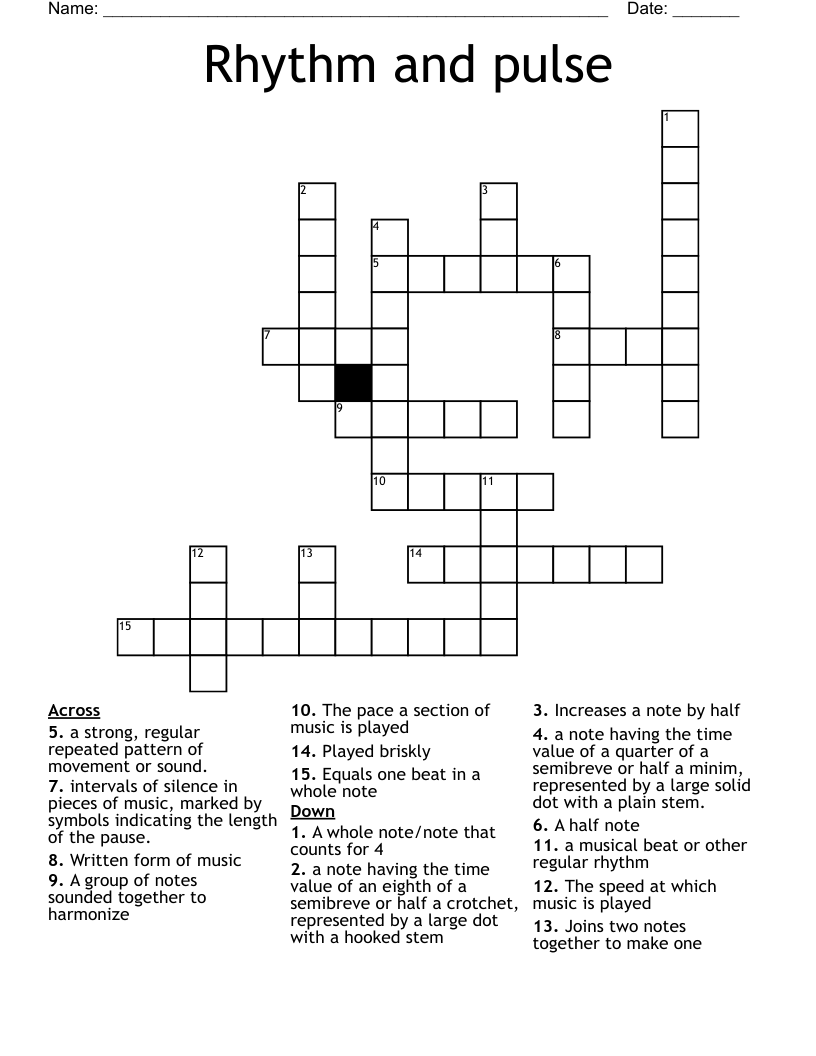 Rhythm And Pulse Crossword WordMint