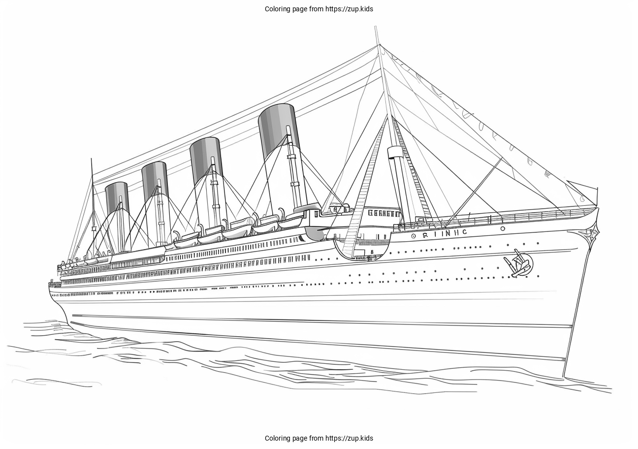 RMS Titanic Coloring Page From Zup kids